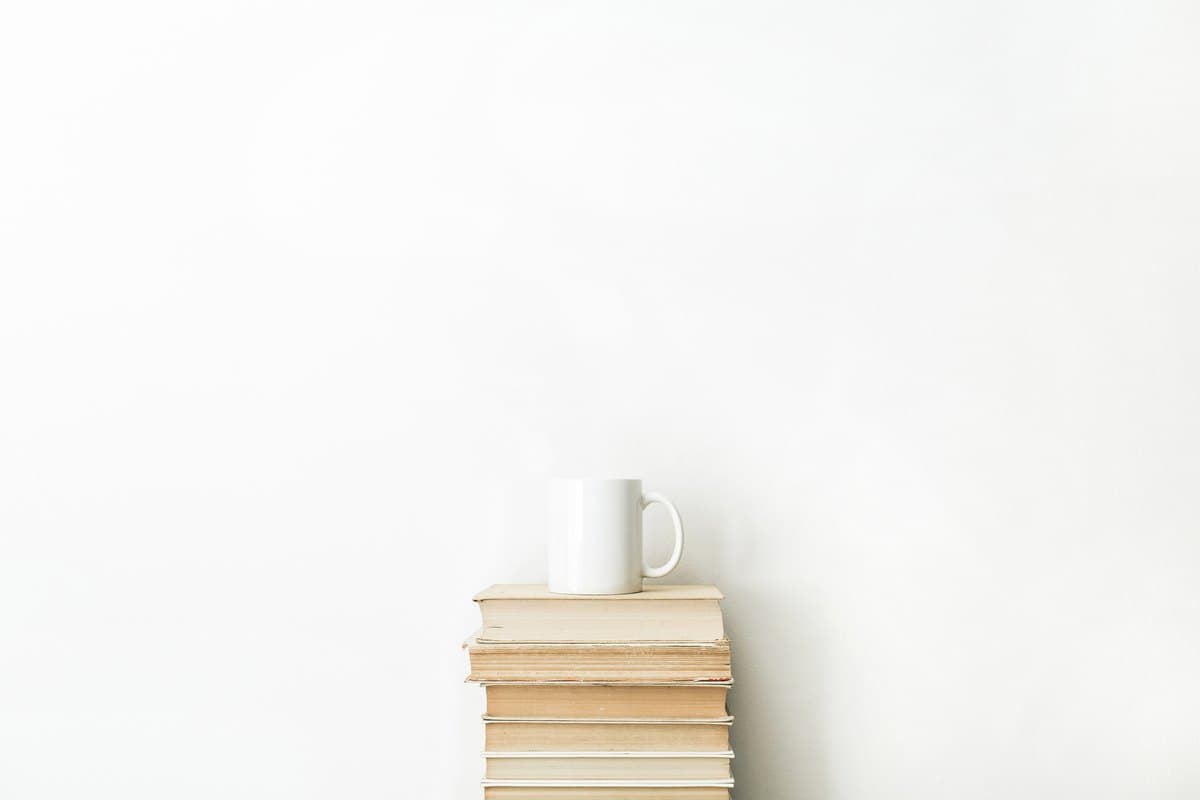 A small stack of books on a ledge